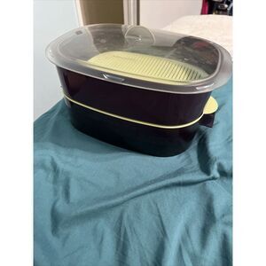 Tupperware Microwave Steamer Cooker Stackable Oval- 6pcs-‎ Used
